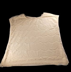 Faded Glory Lace Overlay Sleeveless Shirt